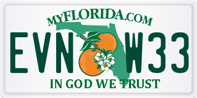 FL license plate EVNW33