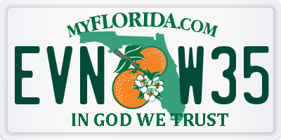 FL license plate EVNW35