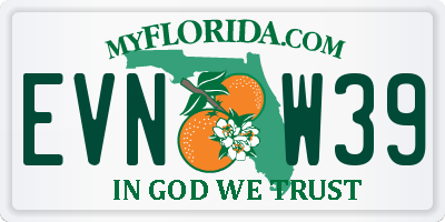 FL license plate EVNW39