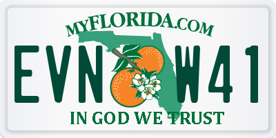 FL license plate EVNW41