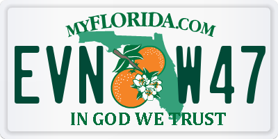FL license plate EVNW47
