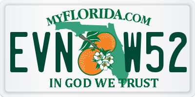 FL license plate EVNW52