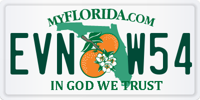 FL license plate EVNW54
