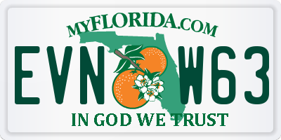 FL license plate EVNW63