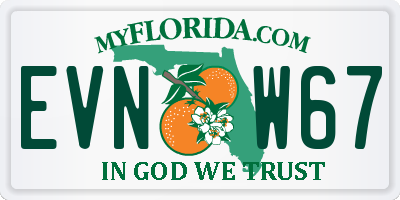 FL license plate EVNW67