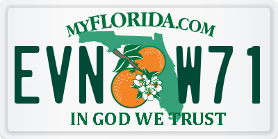 FL license plate EVNW71