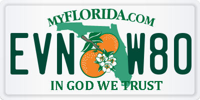 FL license plate EVNW80