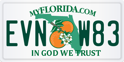 FL license plate EVNW83