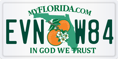 FL license plate EVNW84