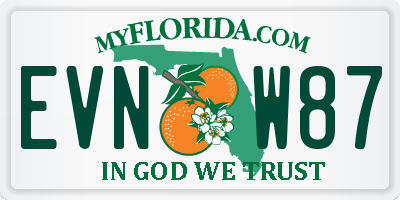 FL license plate EVNW87
