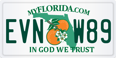 FL license plate EVNW89