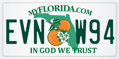 FL license plate EVNW94