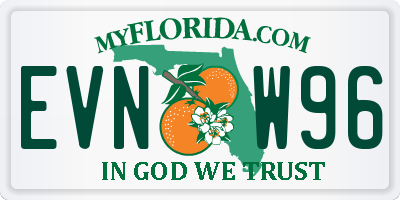 FL license plate EVNW96