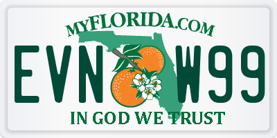 FL license plate EVNW99