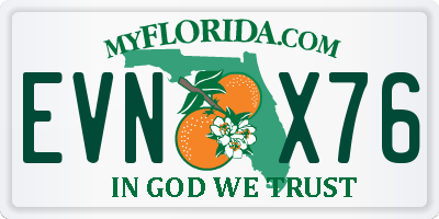 FL license plate EVNX76