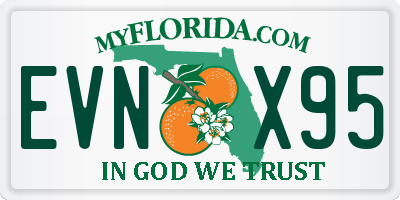 FL license plate EVNX95