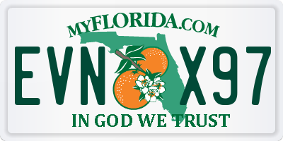 FL license plate EVNX97