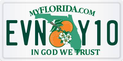 FL license plate EVNY10