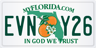 FL license plate EVNY26