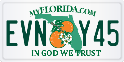 FL license plate EVNY45