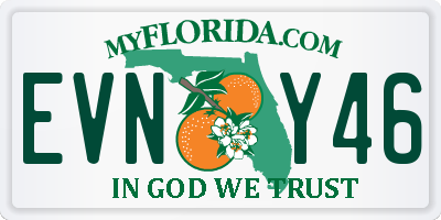 FL license plate EVNY46