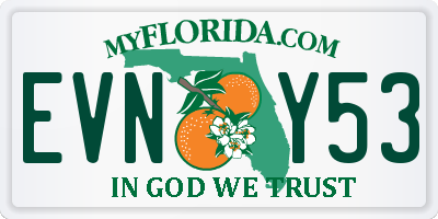 FL license plate EVNY53