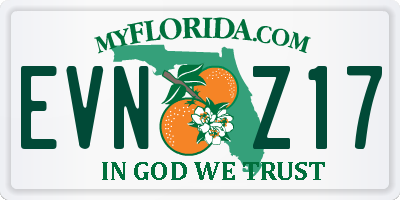 FL license plate EVNZ17