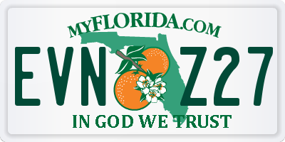 FL license plate EVNZ27