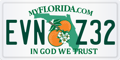 FL license plate EVNZ32
