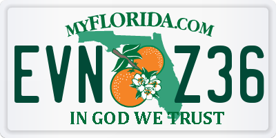 FL license plate EVNZ36