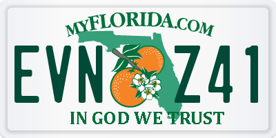 FL license plate EVNZ41