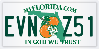 FL license plate EVNZ51