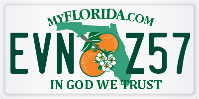 FL license plate EVNZ57