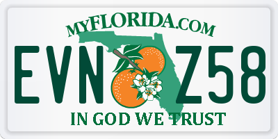FL license plate EVNZ58
