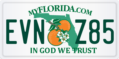 FL license plate EVNZ85