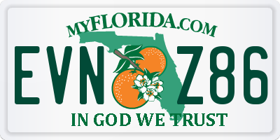 FL license plate EVNZ86