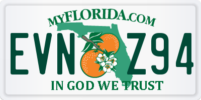 FL license plate EVNZ94