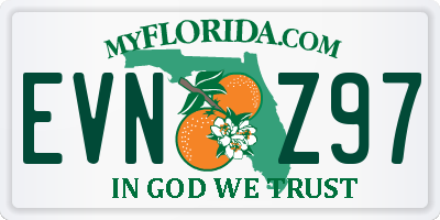 FL license plate EVNZ97