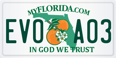 FL license plate EVOA03