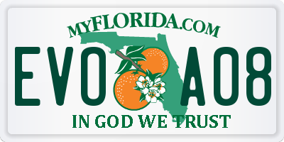 FL license plate EVOA08
