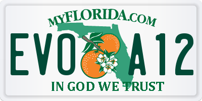 FL license plate EVOA12