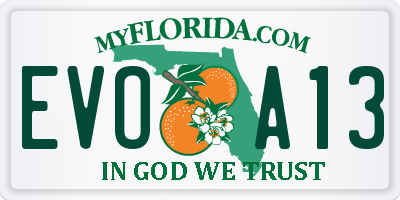 FL license plate EVOA13