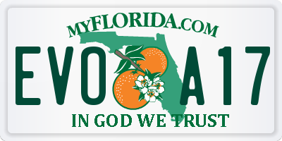 FL license plate EVOA17