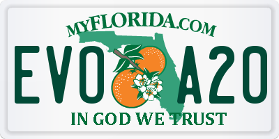 FL license plate EVOA20