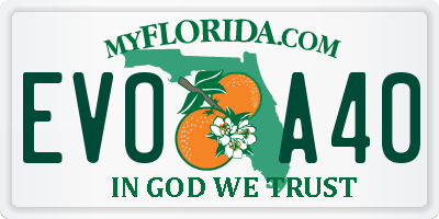 FL license plate EVOA40