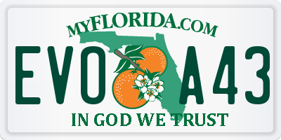 FL license plate EVOA43
