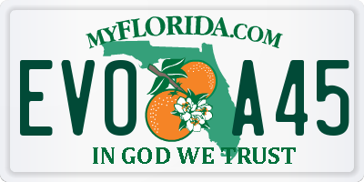 FL license plate EVOA45