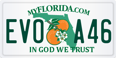 FL license plate EVOA46