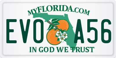 FL license plate EVOA56