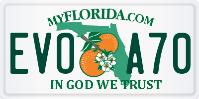 FL license plate EVOA70